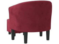 Poltrona com apoio de pés veludo vermelho-tinto PT649419