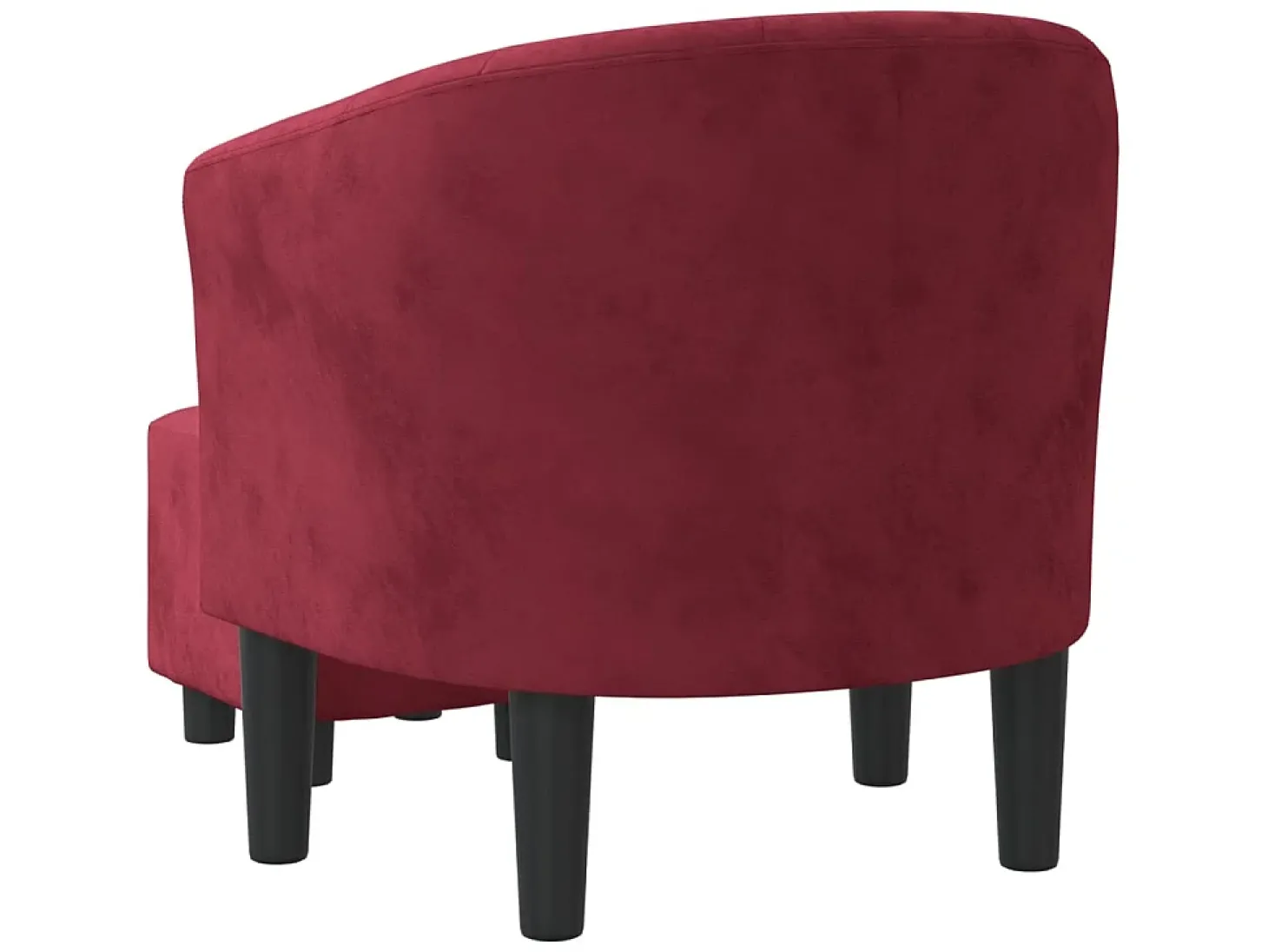 Poltrona com apoio de pés veludo vermelho-tinto PT649419