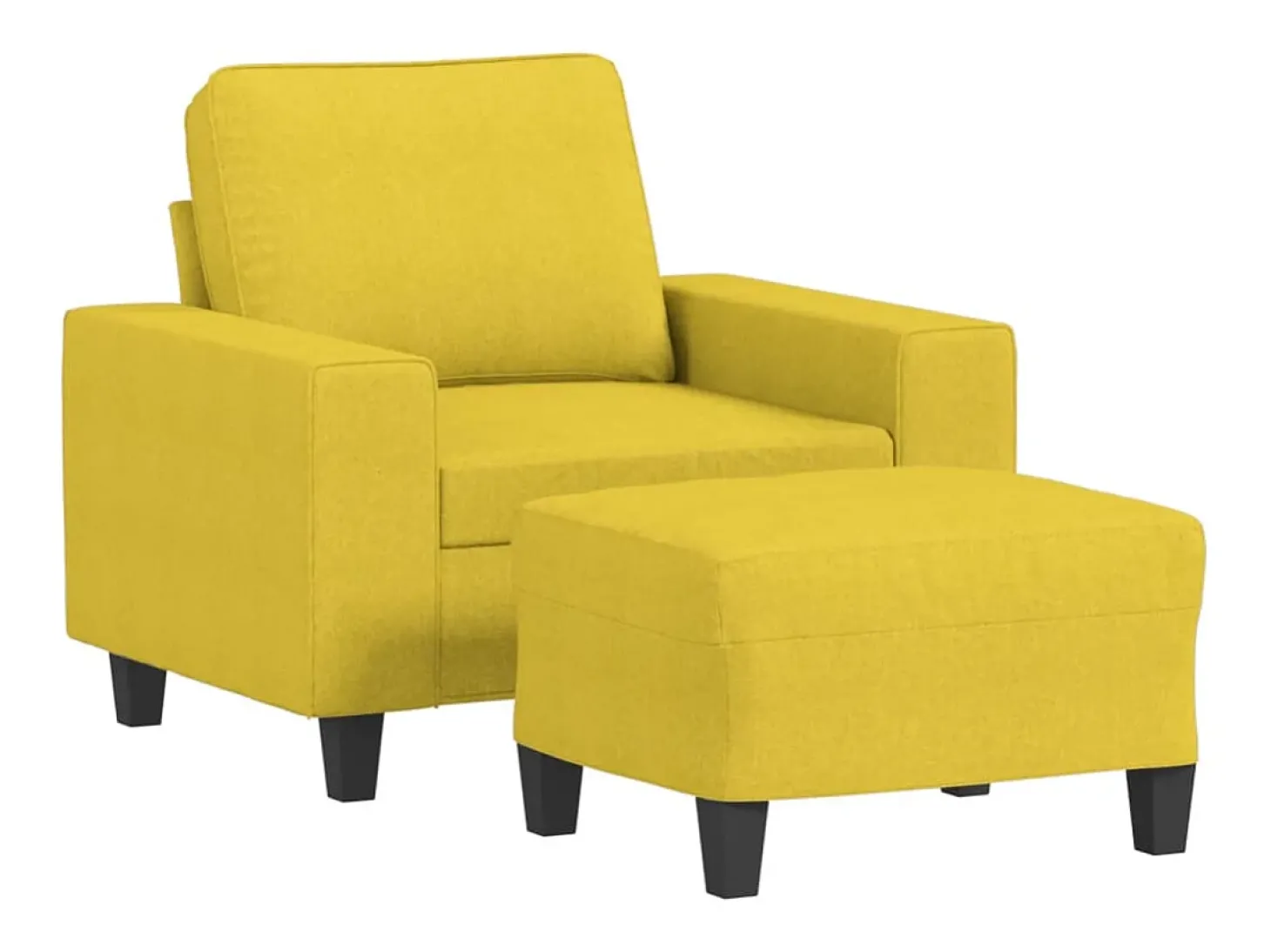 Poltrona com apoio de pés 60 cm tecido amarelo-claro PT860379