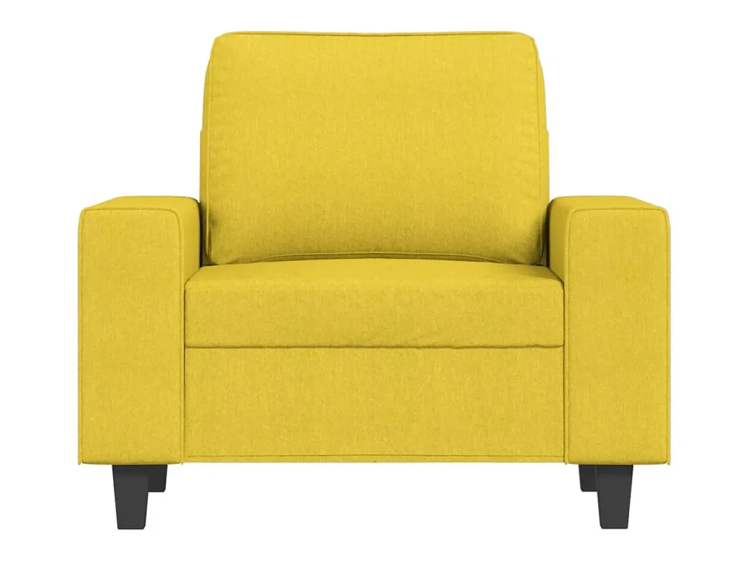 Poltrona com apoio de pés 60 cm tecido amarelo-claro PT860379