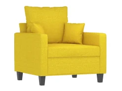 Poltrona com apoio de pés 60 cm tecido amarelo-claro PT108882