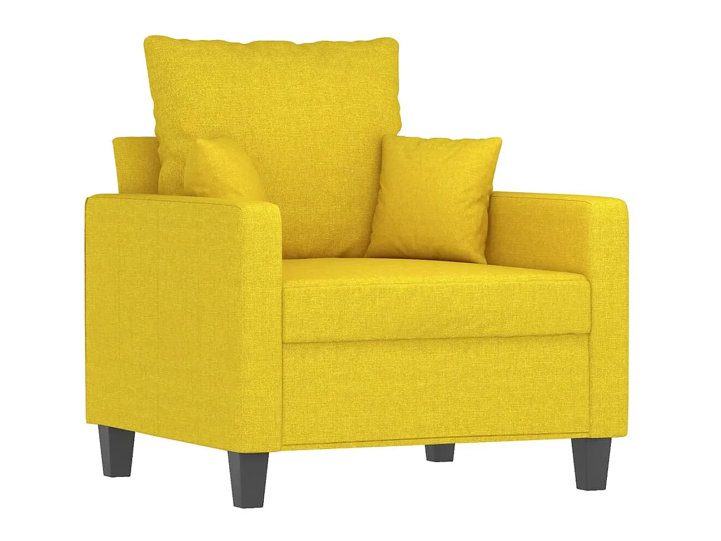 Poltrona com apoio de pés 60 cm tecido amarelo-claro PT108882
