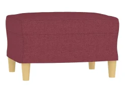 Poltrona com apoio de pés 60 cm tecido vermelho tinto PT113618