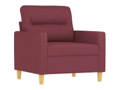 Poltrona com apoio de pés 60 cm tecido vermelho tinto PT113618