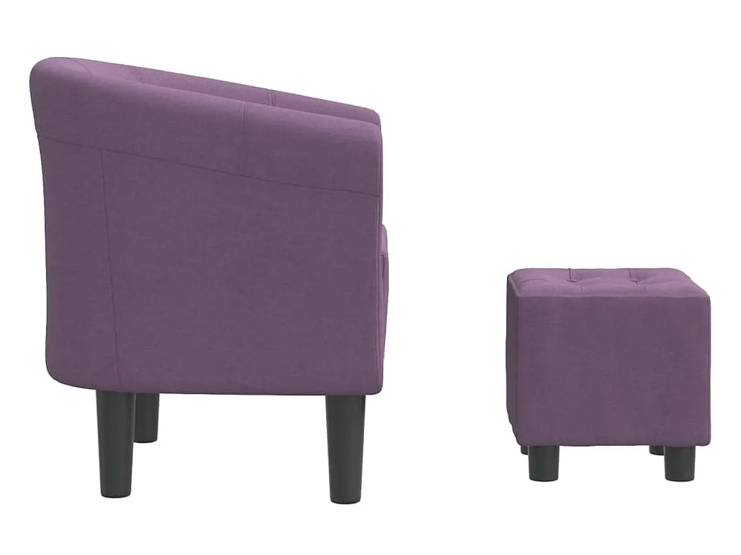 Poltrona com apoio de pés tecido roxo PT734549