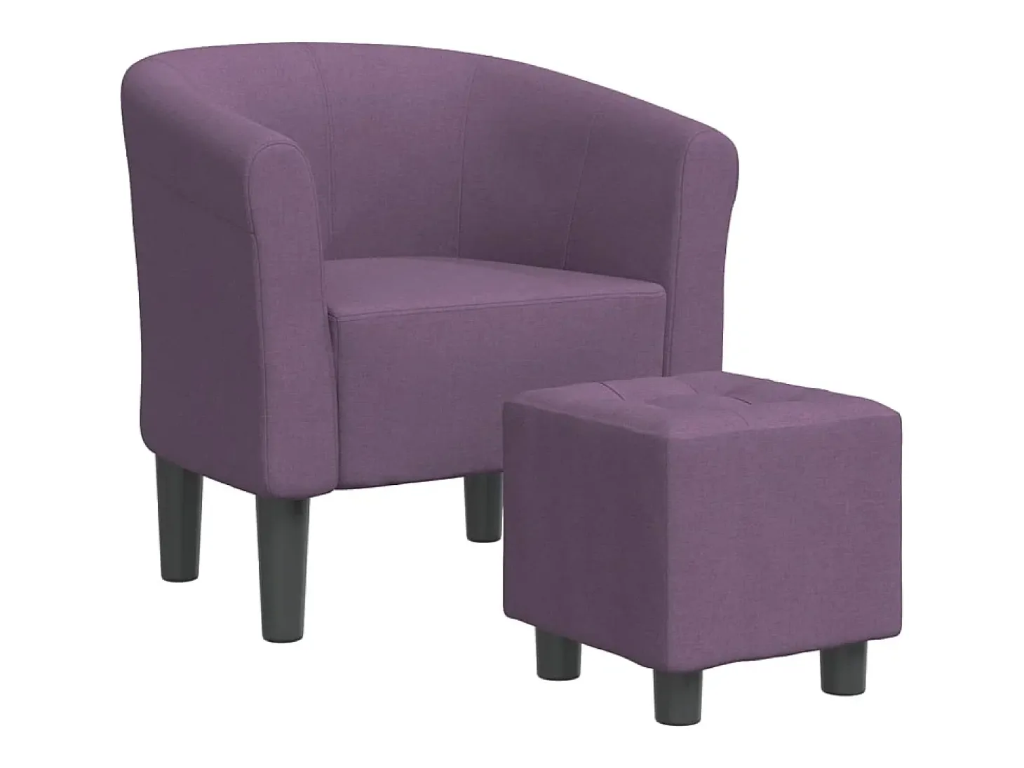 Poltrona com apoio de pés tecido roxo PT734549