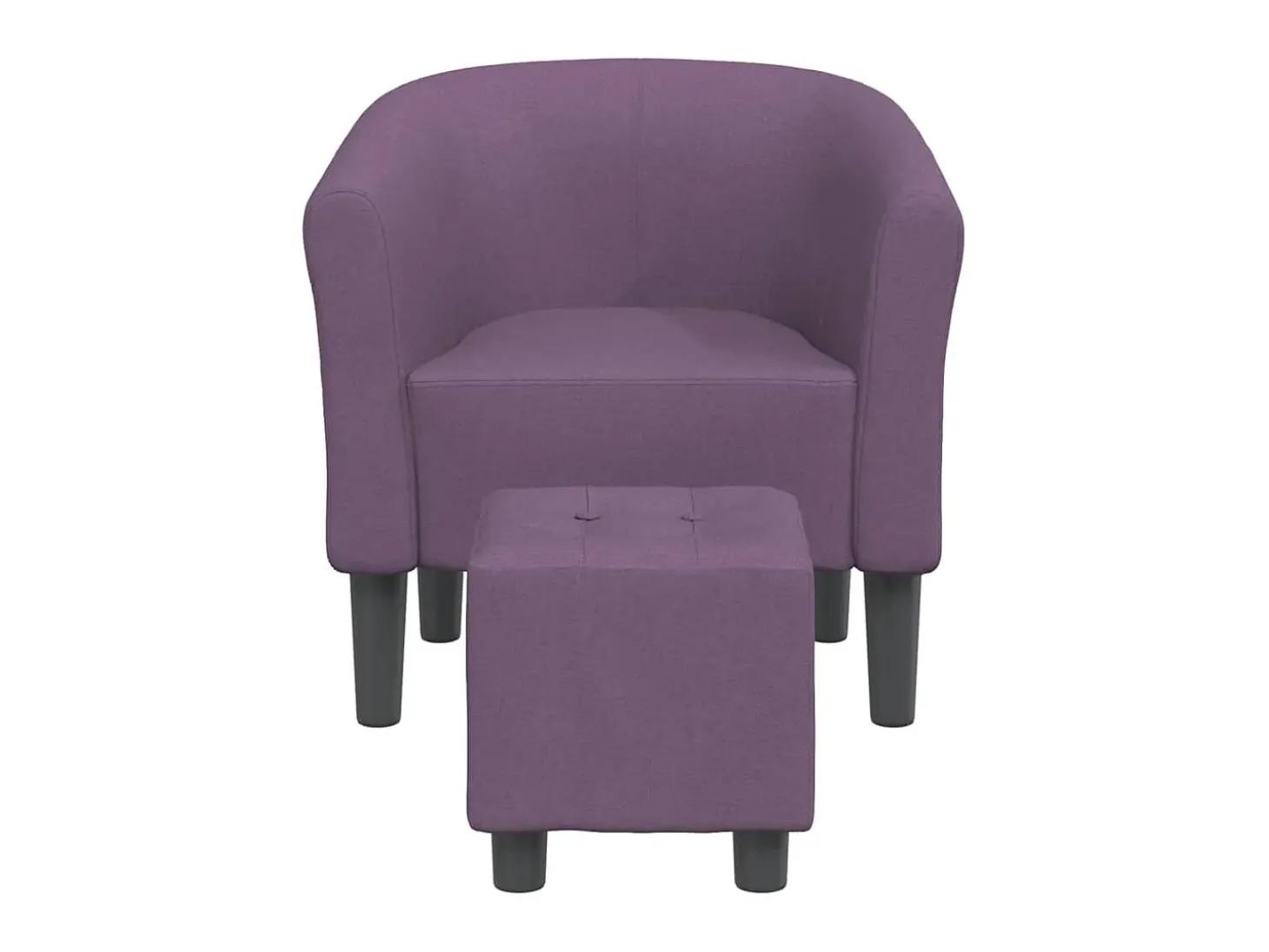 Poltrona com apoio de pés tecido roxo PT734549
