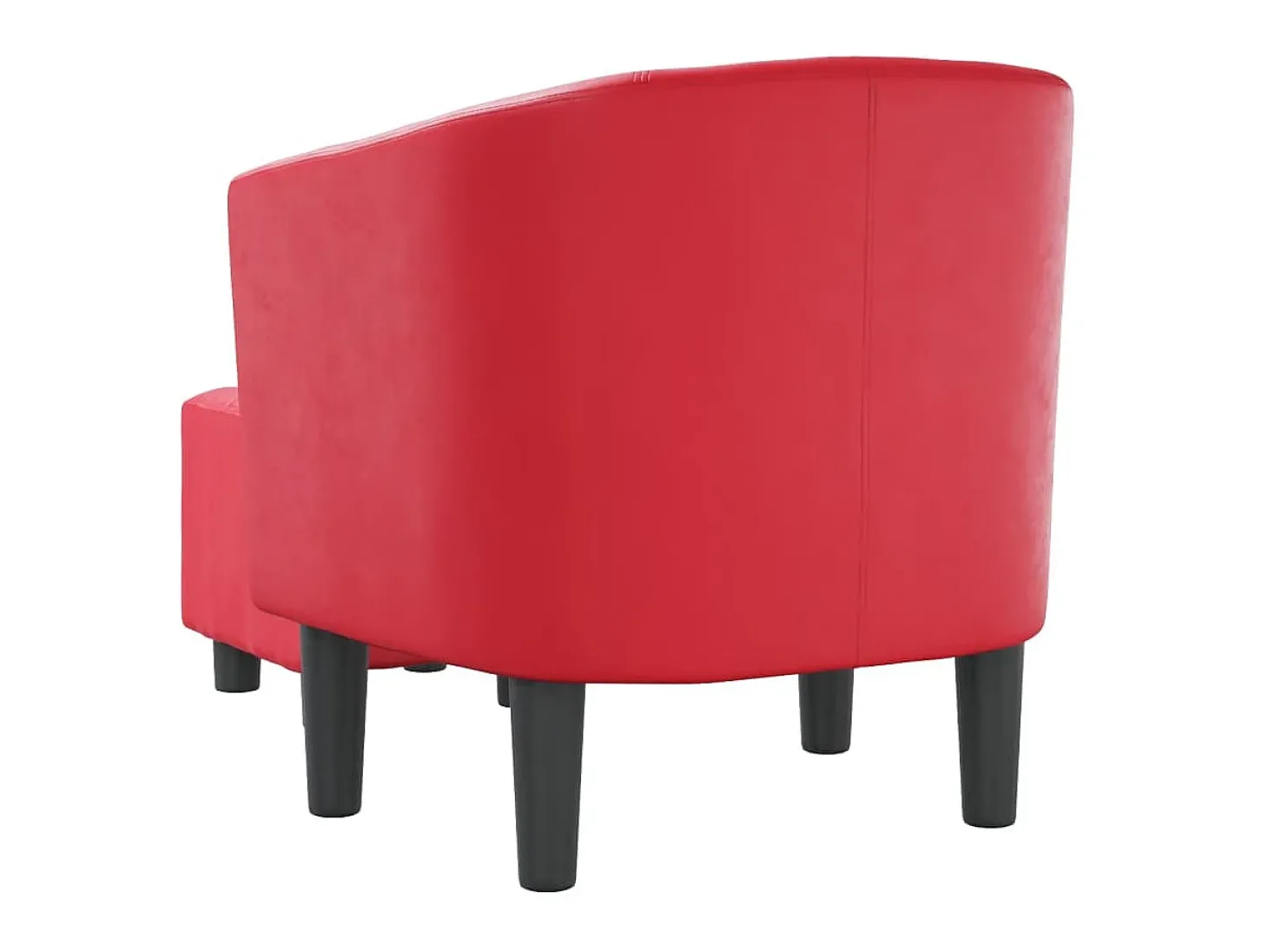 Poltrona com apoio de pés couro artificial vermelho PT539258