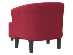 Poltrona com apoio de pés veludo vermelho-tinto PT582726