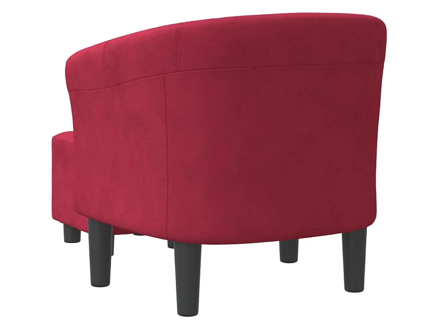 Poltrona com apoio de pés veludo vermelho-tinto PT582726