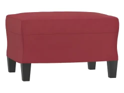 Poltrona com apoio de pés 60 cm couro artificial vermelho tinto PT661774