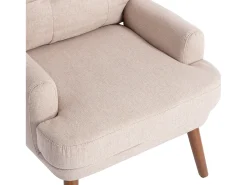Poltrona com apoio para os pés, encosto ajustável em cinco posições, função reclinável, bege