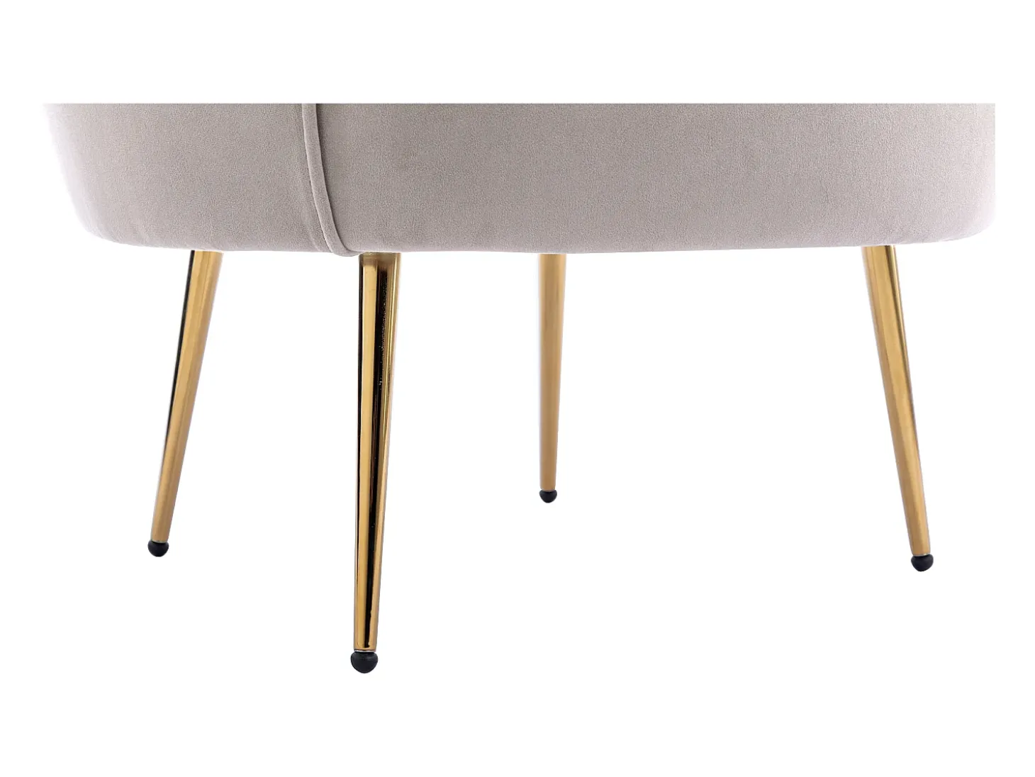 Poltrona concha em veludo taupe estilo art déco DANDELION