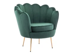 Poltrona concha em veludo verde abeto estilo art déco DANDELION