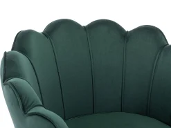 Poltrona concha em veludo verde abeto estilo art déco DANDELION