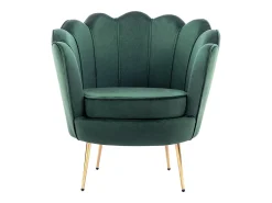 Poltrona concha em veludo verde abeto estilo art déco DANDELION