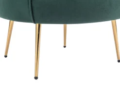 Poltrona concha em veludo verde abeto estilo art déco DANDELION