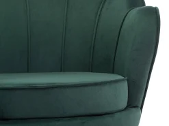 Poltrona concha em veludo verde abeto estilo art déco DANDELION