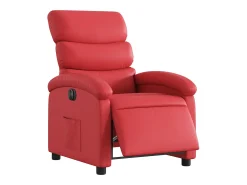Poltrona Confortável | Poltrona reclinável elétrica couro artificial vermelho SHL570198