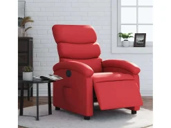 Poltrona Confortável | Poltrona reclinável elétrica couro artificial vermelho SHL570198