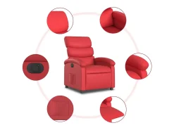 Poltrona Confortável | Poltrona reclinável elétrica couro artificial vermelho SHL570198