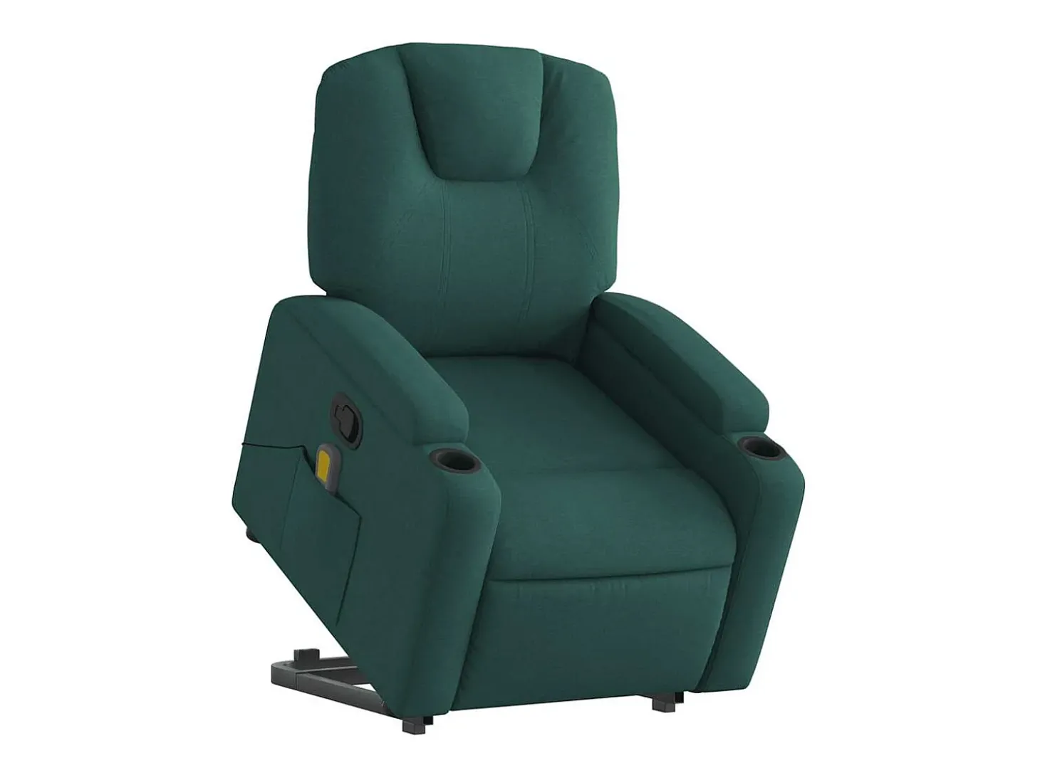 Poltrona Confortável | Poltrona reclinável elevatória de massagens tecido verde-escuro SHL236187