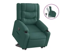 Poltrona Confortável | Poltrona reclinável elevatória tecido verde-escuro SHL702551