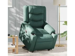 Poltrona Confortável | Poltrona reclinável elevatória tecido verde-escuro SHL702551