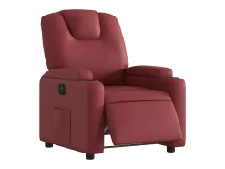 Poltrona Confortável | Poltrona reclinável elétrica couro artificial vermelho tinto SHL394324
