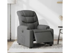 Poltrona Confortável | Poltrona reclinável elétrica tecido cinzento-escuro SHL158991