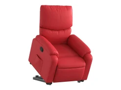 Poltrona Confortável | Poltrona reclinável elevatória couro artificial vermelho SHL328829