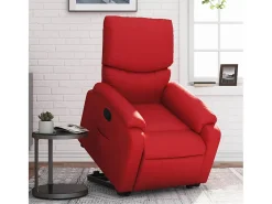 Poltrona Confortável | Poltrona reclinável elevatória couro artificial vermelho SHL328829
