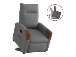 Poltrona Confortável | Poltrona reclinável elevatória tecido cinzento-escuro SHL757023