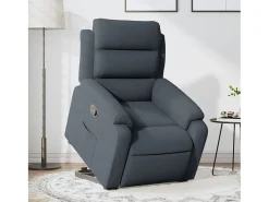 Poltrona Confortável | Poltrona reclinável elevatória veludo cinzento-escuro SHL584663