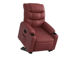 Poltrona Confortável | Poltrona reclinável elevatória couro artificial vermelho tinto SHL761103