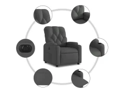 Poltrona Confortável | Poltrona reclinável elétrica tecido cinzento-escuro SHL718132