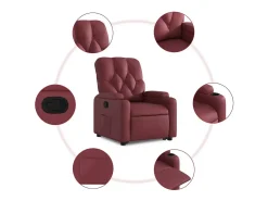 Poltrona Confortável | Poltrona reclinável elevatória couro artificial vermelho tinto SHL584279