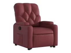 Poltrona Confortável | Poltrona reclinável elevatória couro artificial vermelho tinto SHL584279