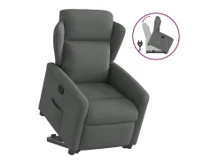 Poltrona Confortável | Poltrona reclinável elevatória tecido cinzento-escuro SHL783607