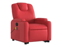Poltrona Confortável | Poltrona reclinável elevatória elétrica couro artif. vermelho SHL339655
