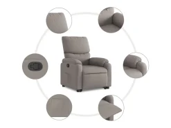 Poltrona Confortável | Poltrona reclinável elevatória tecido cinzento-acastanhado SHL903324