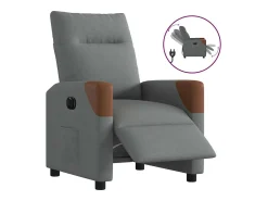 Poltrona Confortável | Poltrona reclinável elétrica tecido cinzento-escuro SHL998565