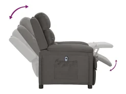 Poltrona Confortável | Poltrona reclinável elétrica tecido cinzento-escuro SHL769374