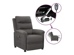 Poltrona Confortável | Poltrona reclinável elétrica tecido cinzento-escuro SHL769374
