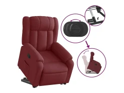 Poltrona Confortável | Poltrona reclinável elevatória tecido vermelho tinto SHL744229