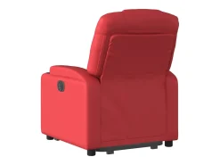 Poltrona Confortável | Poltrona reclinável elevatória couro artificial vermelho SHL400017