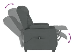 Poltrona Confortável | Poltrona reclinável elétrica tecido cinzento-escuro SHL661821