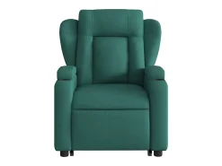 Poltrona Confortável | Poltrona reclinável elevatória de massagens tecido verde-escuro SHL919554