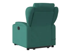 Poltrona Confortável | Poltrona reclinável elevatória de massagens tecido verde-escuro SHL919554