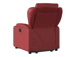 Poltrona Confortável | Poltrona reclinável elevatória couro artificial vermelho tinto SHL163297